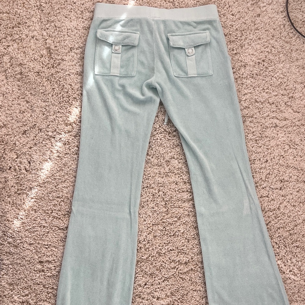 Juicy Couture Terry Light Mint Blue Zip-Up Hoodie (M) and Pants (P) Set - Picture 6 of 7
